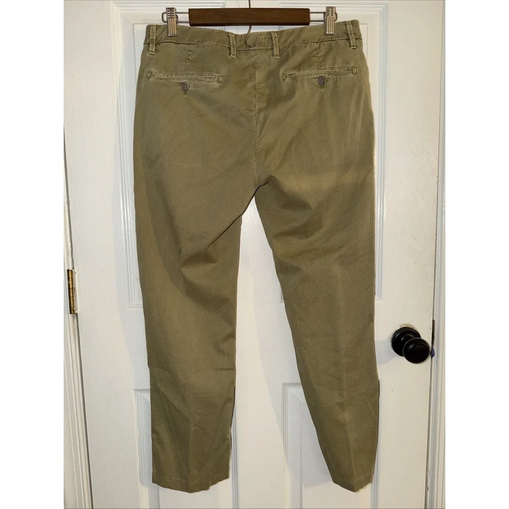 AXEL'S Men's Green Chino Robin Pants Size 33 Vail Colorado Italy Flat Front 28
